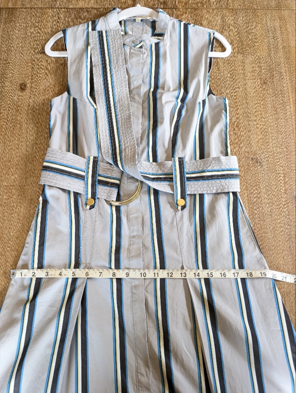 Diane von Furstenberg DVF Striped Belted Maxi Shirtdress – Size 8 – Like New - Picture 14 of 16